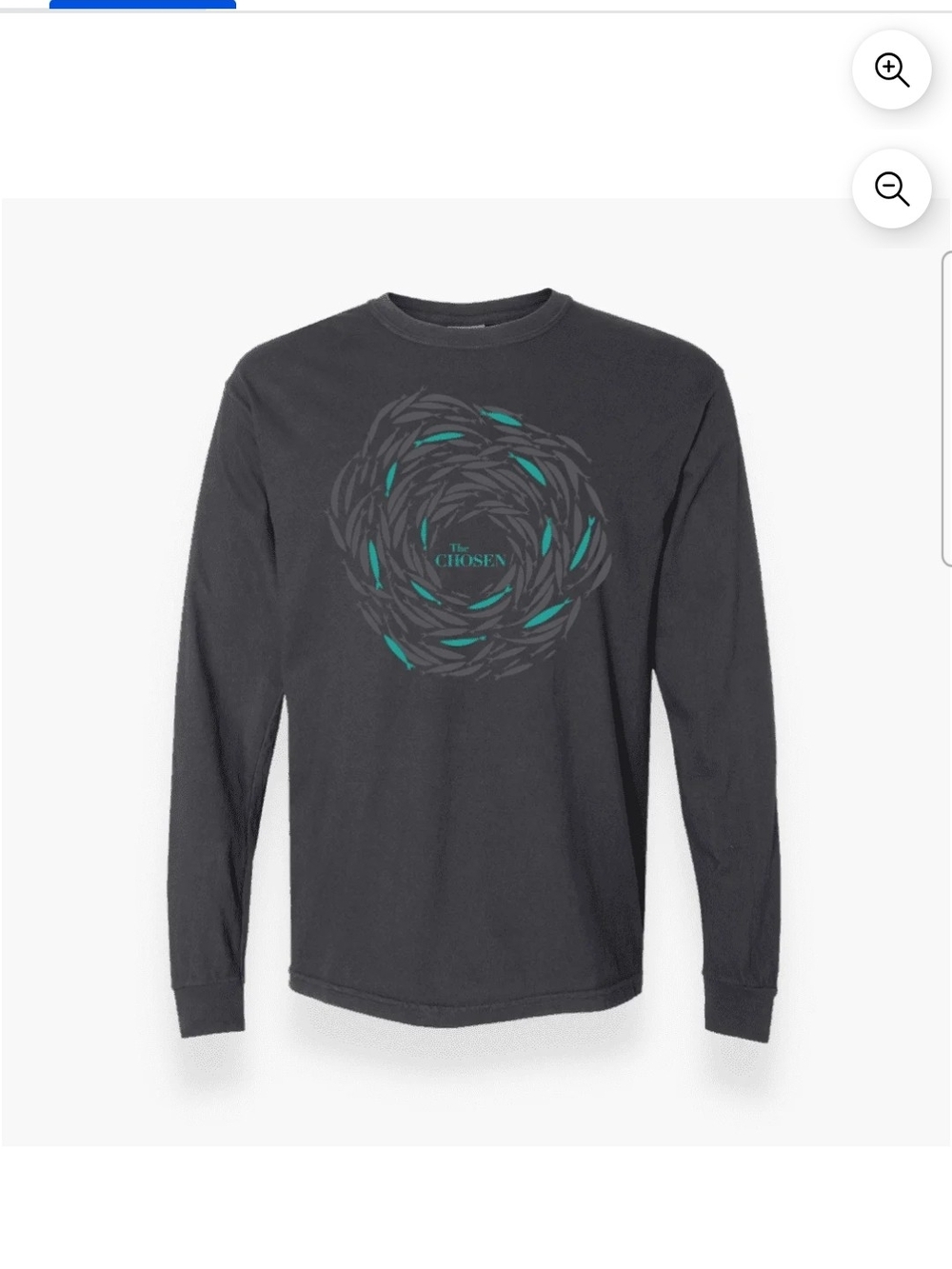 Against the Current Graphic Long-Sleeve Tee in Charcoal with Teal Accents - SZL